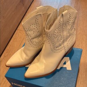 Dolce Vita Cream Western Ankle Booties